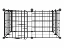 Transportín De Paseo Para Animales|Jaula para mascotas de 8 paneles con puerta acero 35x35cm ES726116