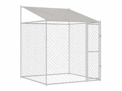 Clicnbuy Jaula para perro 200 x 200 x 258 cm acero y PE Plateado Outlet