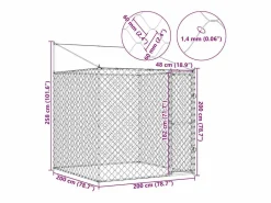 Clicnbuy Jaula para perro 200 x 200 x 258 cm acero y PE Plateado Outlet