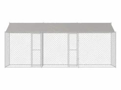 Clicnbuy Jaula para perro 600 x 200 x 256 cm Acero Galvanizado Plateado Online