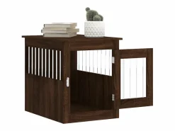 Jaula para perros madera de ingeniería roble marrón 55x75x65 cm ES662033^ Discount