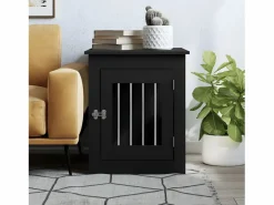 Jaula para perros madera de ingeniería 55x75x65 cm ES874554 Negro Hot
