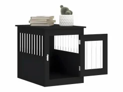 Jaula para perros madera de ingeniería 55x75x65 cm ES874554 Negro Hot