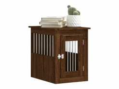 Transportín De Paseo Para Animales|Jaula para perros madera de ingeniería roble marrón 45x62x59 cm ES752501