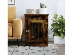 Jaula para perros madera ingeniería roble ahumado 55x80x68 cm ES621371^ Discount