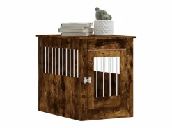 Jaula para perros madera ingeniería roble ahumado 55x80x68 cm ES621371^ Discount