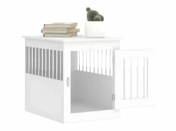 Jaula para perros madera de ingeniería 55x75x65 cm ES433657 Blanco New