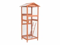 Jaula para pájaros madera maciza de abeto 68x62x166 cm ES108238 Marru00f3n Hot