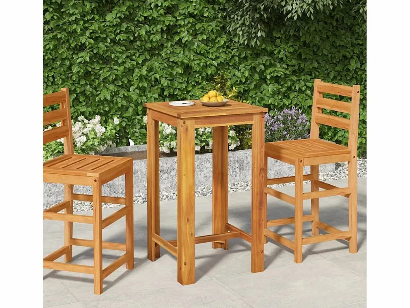 Garden Furniture Mesa Alta|Jean-Alphonse Mesa alta de jardín madera maciza de acacia 60x60x105 cm