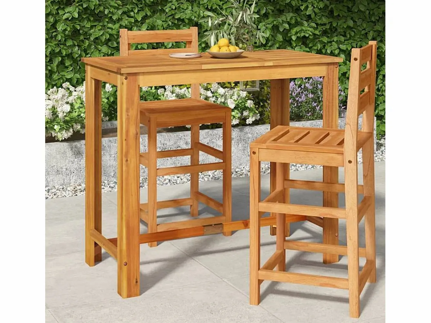 Garden Furniture Jean-Alphonse Mesa alta de jardín madera maciza de acacia 120x60x105 cm Marru00f3n Best