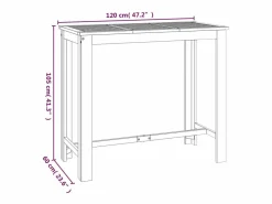 Garden Furniture Jean-Alphonse Mesa alta de jardín madera maciza de acacia 120x60x105 cm Marru00f3n Best