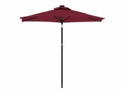 Jeanerette Sombrilla de jardín con poste de acero burdeos 225x225x212 cm^Garden Furniture Outlet