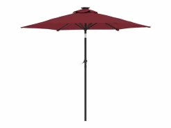 Jeanerette Sombrilla de jardín con poste de acero burdeos 225x225x212 cm^Garden Furniture Outlet