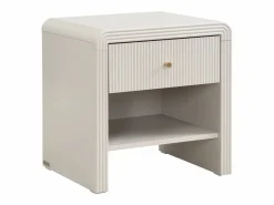 Vente-unique Juego 2 mesitas de noche con 1 cajón y 1 hueco MDF y dorado - MIRENALO Beige