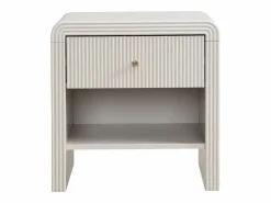 Vente-unique Juego 2 mesitas de noche con 1 cajón y 1 hueco MDF y dorado - MIRENALO Beige