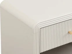 Vente-unique Juego 2 mesitas de noche con 1 cajón y 1 hueco MDF y dorado - MIRENALO Beige
