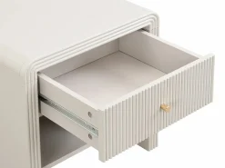 Vente-unique Juego 2 mesitas de noche con 1 cajón y 1 hueco MDF y dorado - MIRENALO Beige