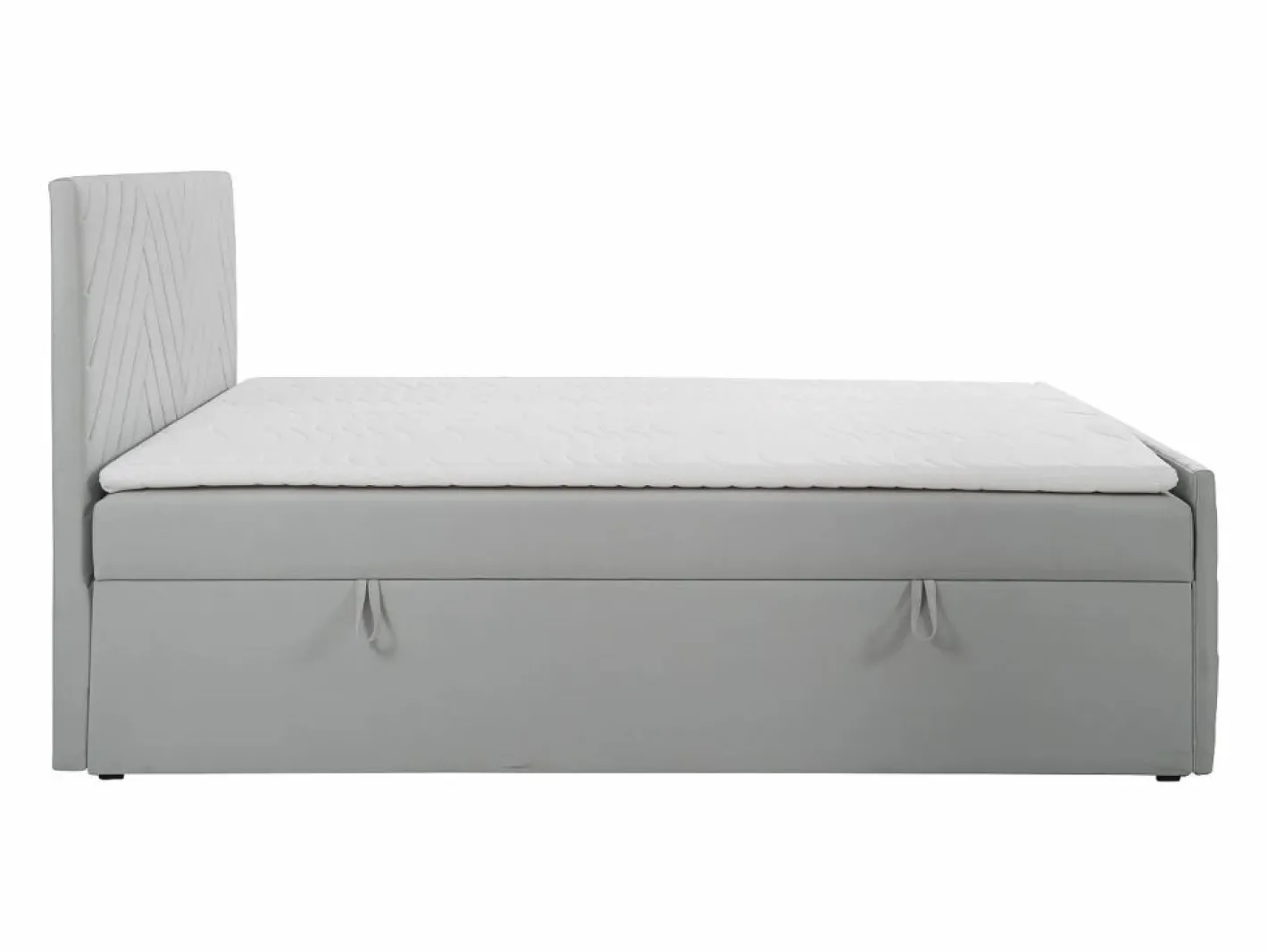 Ysmée Juego Cama con canapés abatibles - 160 x 200 - Terciopelo - - MAKANA Gris claro Discount