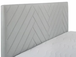 Ysmée Juego Cama con canapés abatibles - 160 x 200 - Terciopelo - - MAKANA Gris claro Discount