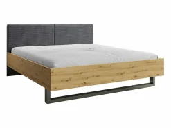 Meublorama Dormitorio Completo|Juego completo de dormitorio IZO: Armario, cama 160x200, cómoda, mesitas de noche, roble/gris antracita