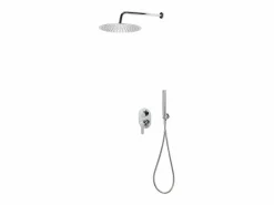 Helloshop26 Juego completo de ducha con cabezal de ducha de acero inoxidable plateado 02_0003104 Gris Hot