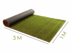 Juego de 4 Alfombras de Césped Artificial para Exteriores 100% Sintético para Jardín, Terraza, Balcón - Longitud 300 x Ancho 100 cm Verde Clearance