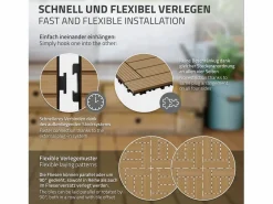 Juego de 33 baldosas de terraza de WPC 30x30cm teca 3m²^ECD Germany Best