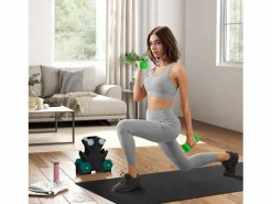 Aparato De Musculación|Juego de 6 básculas colgantes con soporte, 2 x 1 kg, 2 x 3 kg, 2 x 5 kg, de metal, (34 x 10 x 34 cm)