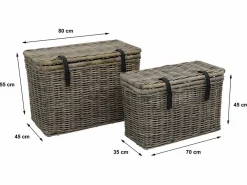 Juego de 2 cestas NEFTA - 80 x Prof. 45 x Alt. 55 cm y 70 x Prof. 35 x Alt. 45 cm^OZAIA Hot