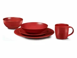 MEDARD DE NOBLAT Juego de 6 Cuencos para el Desayuno Stone Rouge por Médard de Noblat Rojo Best