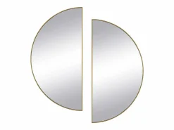 OZAIA Juego de 2 espejos semicirculares design de metal - Ancho 50 x Alt. 100 cm - - GAVRA Dorado Online