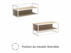 Mueble Perchero|Juego de 2 estantes de pared para armario MALYA en madera y metal