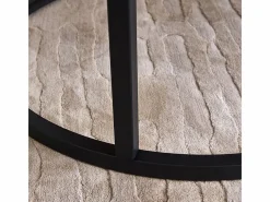 Juego de 2 mesas de centro nido: mármol y metal negro, mesa auxiliar redonda moderna para sala de estar y dormitorio.^ Clearance