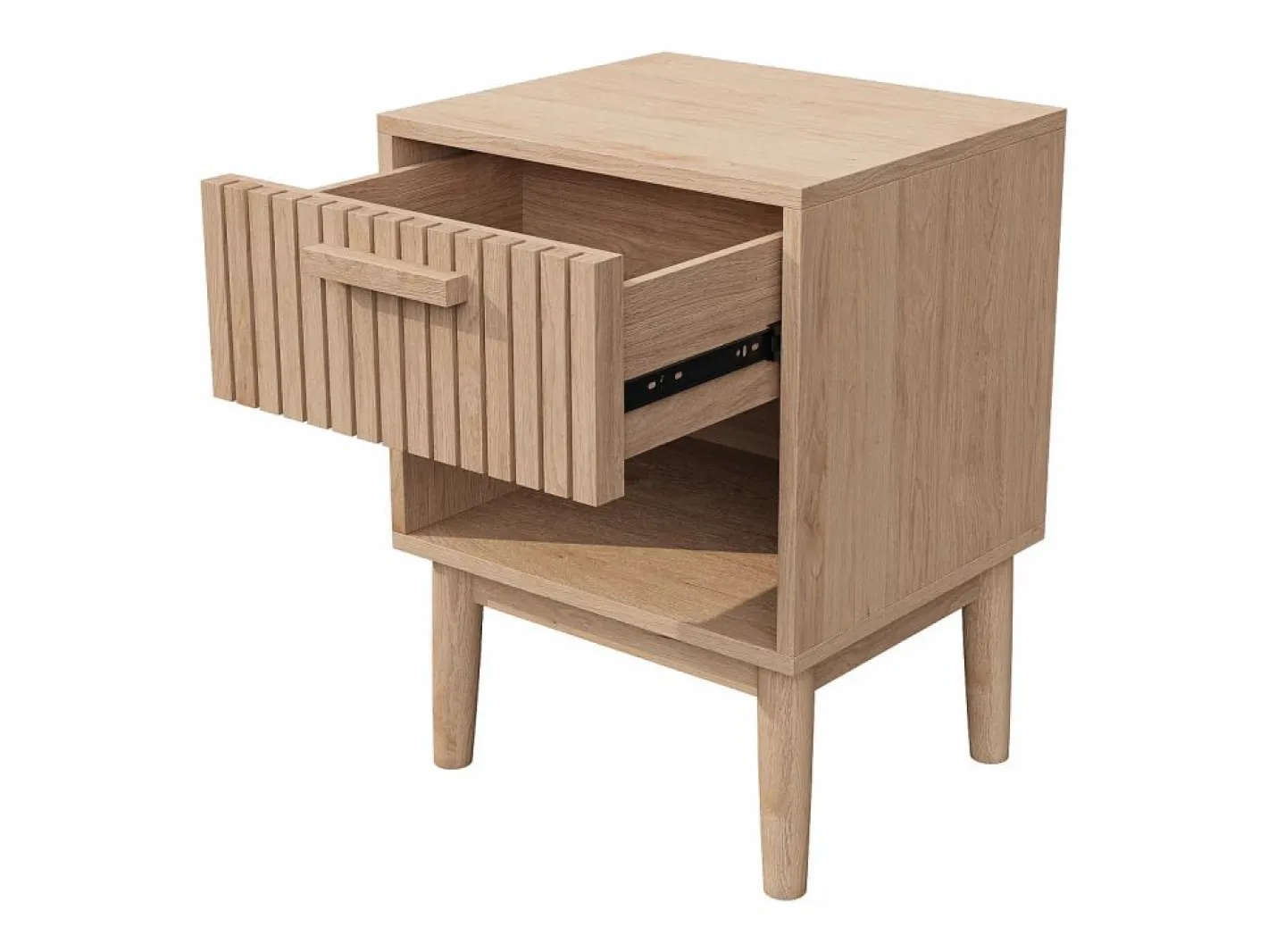 Juego de 2 mesitas de noche con cajones - Mesa de centro moderna con cajón de almacenamiento para salón y dormitorio - color madera natural Color natural oscuro Outlet