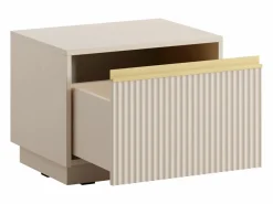 Vente-unique Juego de 2 mesitas de noche con 1 cajón y dorado - POSINIA de Pascal Morabito Beige