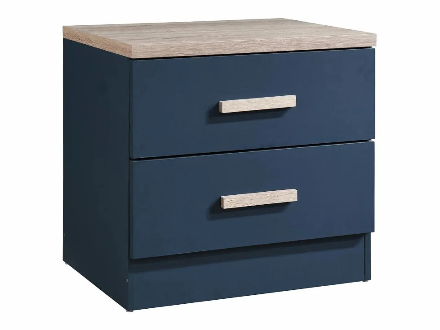 Vente-unique Muebles Niño|Juego de 2 mesitas de noche con 2 cajones color azul y natural - SKAIDO