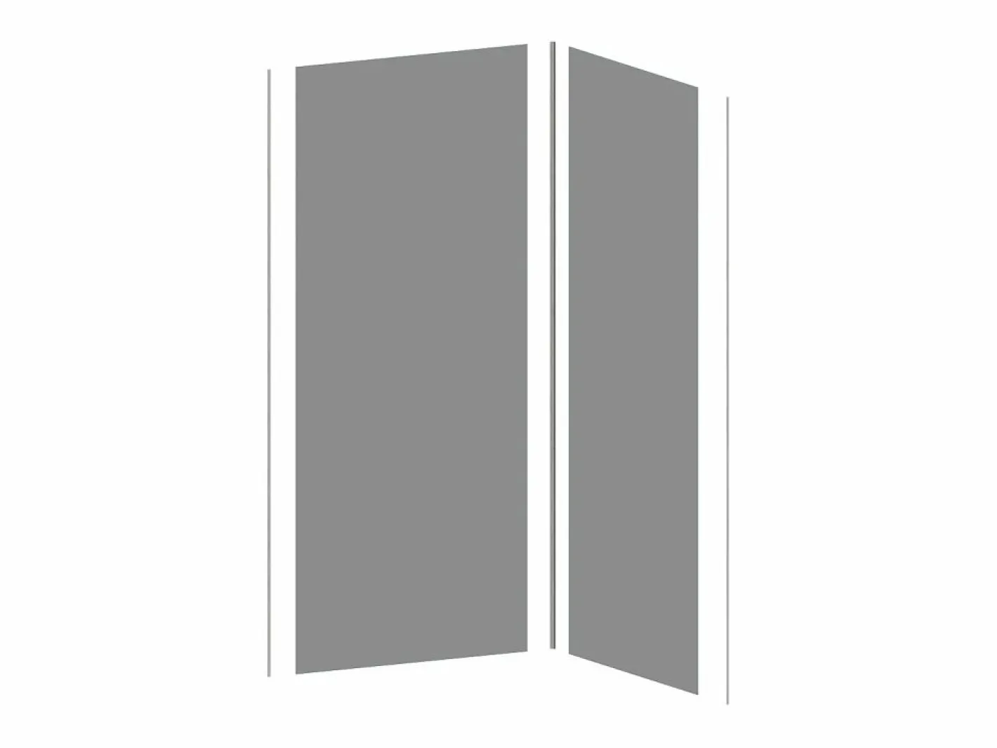 Shower & Design Juego de 2 paneles de ducha - Ancho 90 x Ancho 120 x Alt. 210 cm Gris Hot