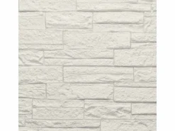 Panel De Pared|Juego de 12 paneles decorativos con efecto ladrillo 3D, revestimiento de pared de poliuretano de 8,6 m², 120 x 60 x 2,5 cm, cuarcita blanca.