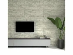 Juego de 12 paneles decorativos con efecto ladrillo 3D, 8,6 m², revestimiento de pared de poliuretano, 120 x 60 x 2,5 cm, color tortora Gris Hot