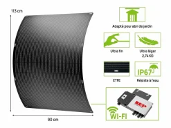 Juego de 2 paneles solares flexibles plug and play - 400w "Centro urbano" -^Habitat et jardin Hot