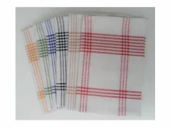 Juego de 6 Paños de Cocina 100% Algodón 50x70 cm a Cuadros con Asa Práctica Multicolor Clearance