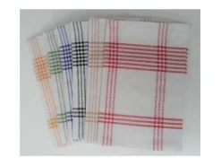 Juego de 6 Paños de Cocina 100% Algodón 50x70 cm a Cuadros con Asa Práctica Multicolor Clearance