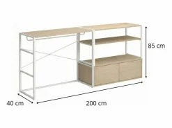 Juego de 2 percheros modulares KADRA de 200x85cm para buhardillas Blanco Best