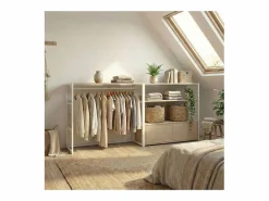 Juego de 2 percheros modulares KADRA de 200x85cm para buhardillas Blanco Best