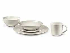 MEDARD DE NOBLAT Vajilla|Vajilla|Juego de 6 Platos de Ensalada y Pasta Stone Marfil 19 cm - Colección Médard de Noblat