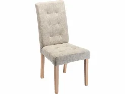 Juego de 6 sillas - Tela beige y Patas de madera natural - VILLOSA^Vente-unique Best