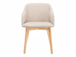 Vente-unique Sillas Y Lotes De Sillas|Juego de 2 sillas - Tela y hevea - Beige - JELISA