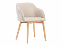Vente-unique Sillas Y Lotes De Sillas|Juego de 2 sillas - Tela y hevea - Beige - JELISA