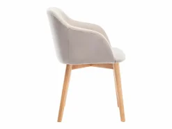 Vente-unique Sillas Y Lotes De Sillas|Juego de 2 sillas - Tela y hevea - Beige - JELISA