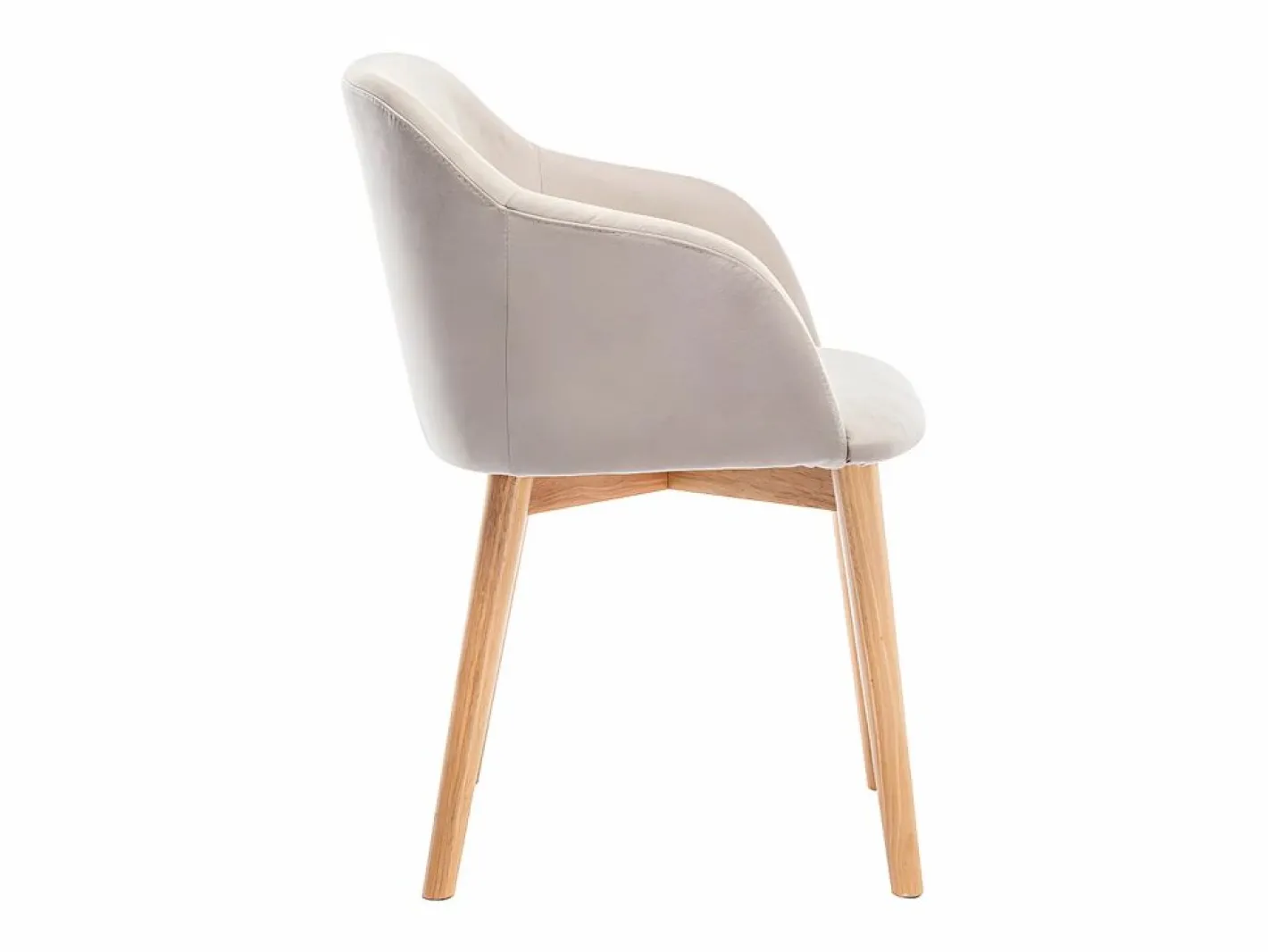 Vente-unique Sillas Y Lotes De Sillas|Juego de 2 sillas - Tela y hevea - Beige - JELISA